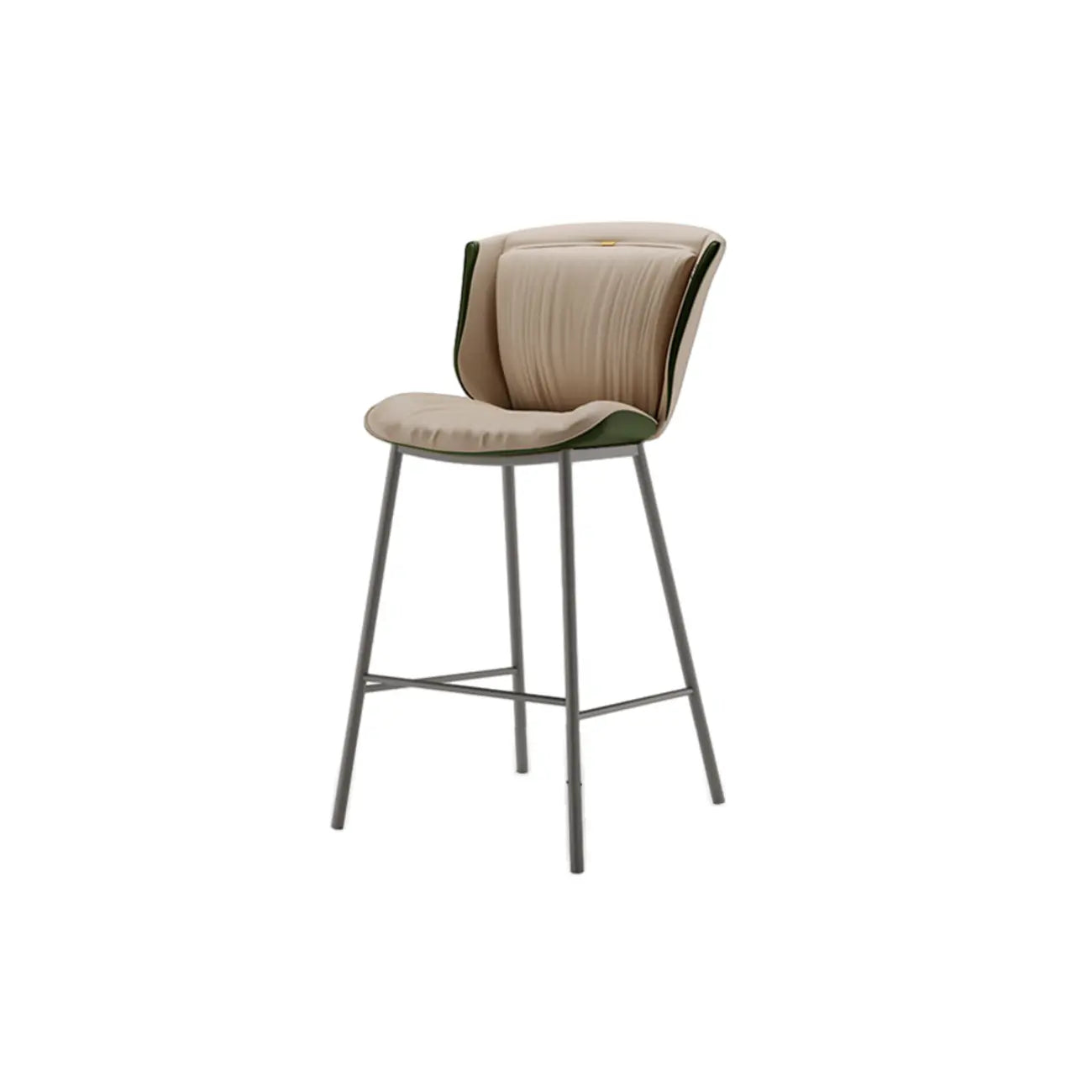 Tabouret de bar moderne de luxe avec coussin trapézoïdal, revêtement en microfibre et acier au carbone