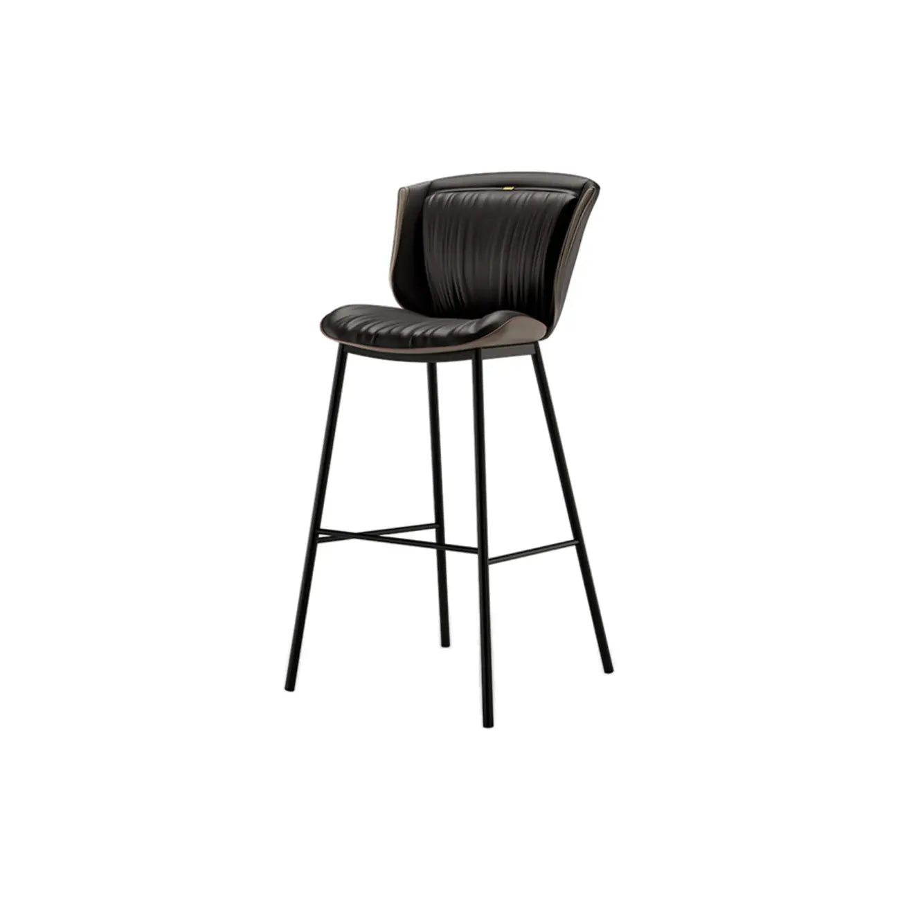 Tabouret de bar moderne de luxe avec coussin trapézoïdal, revêtement en microfibre et acier au carbone