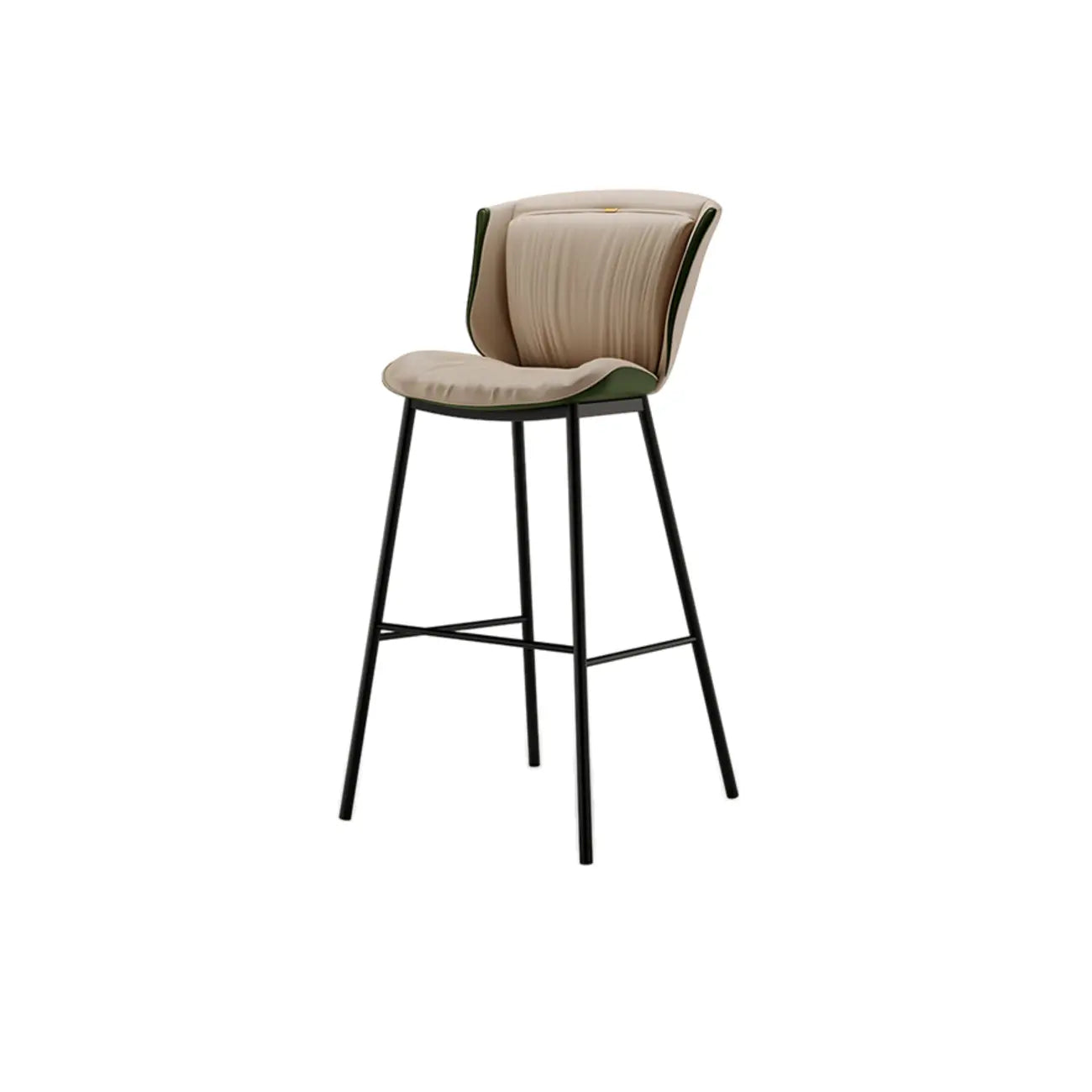 Tabouret de bar moderne de luxe avec coussin trapézoïdal, revêtement en microfibre et acier au carbone