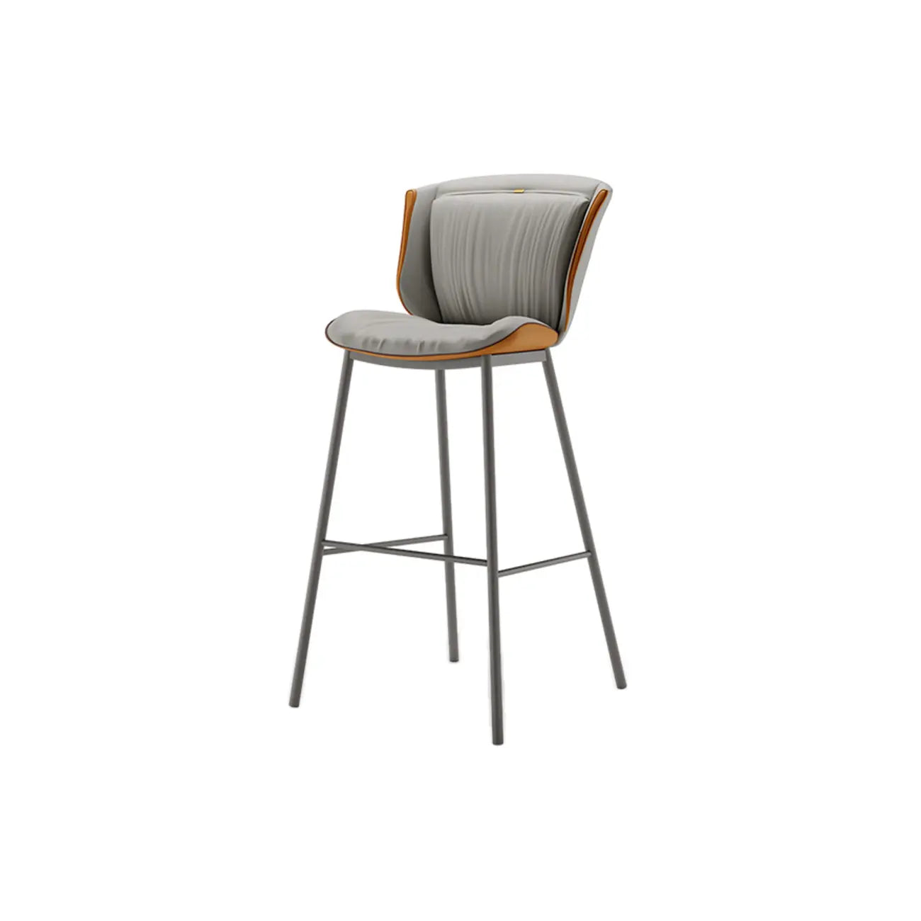 Tabouret de bar moderne de luxe avec coussin trapézoïdal, revêtement en microfibre et acier au carbone