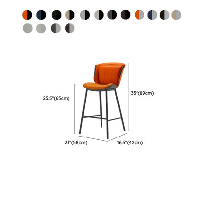 Tabouret de bar moderne de luxe avec coussin trapézoïdal, revêtement en microfibre et acier au carbone