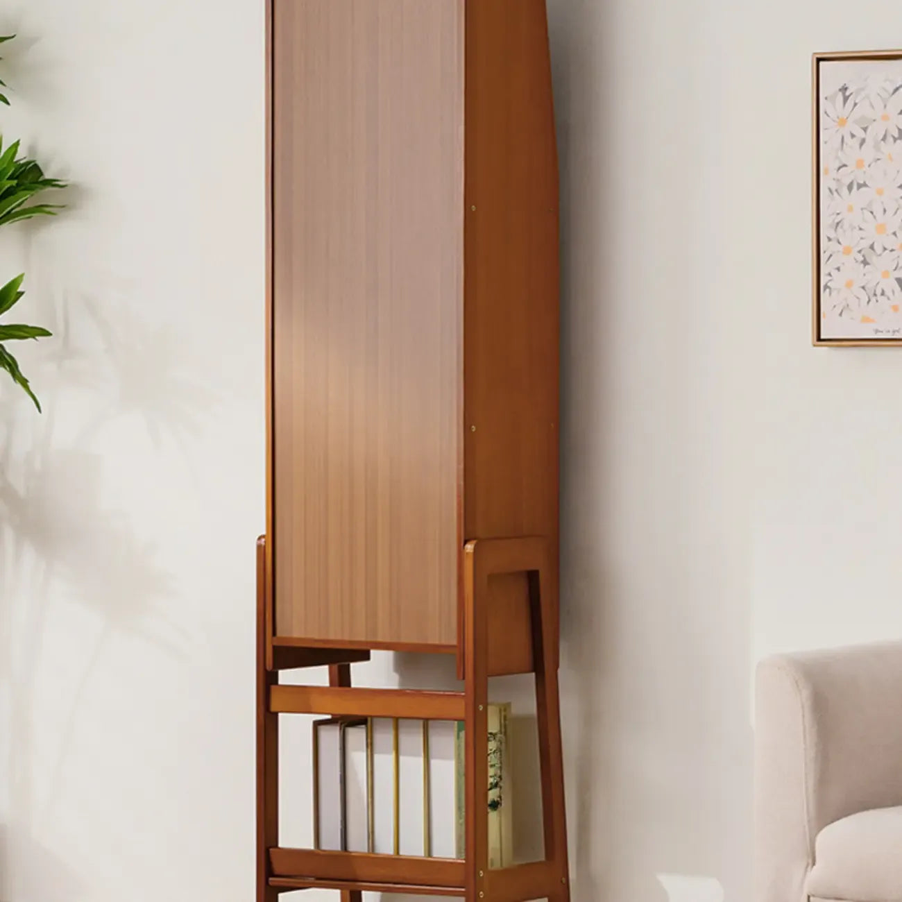 Bibliothèque échelle moderne en bois pour le salon