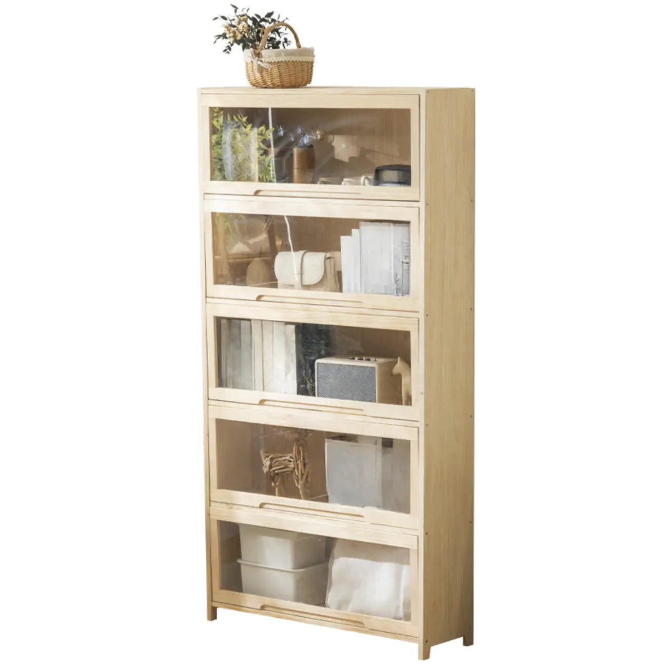 Bibliothèque/étagère ouverte à 5 niveaux en bois massif