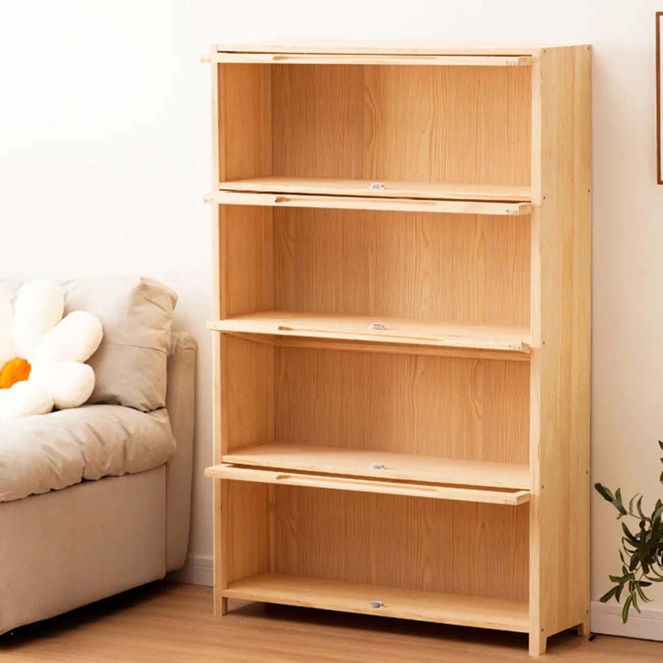Bibliothèque/étagère ouverte à 5 niveaux en bois massif