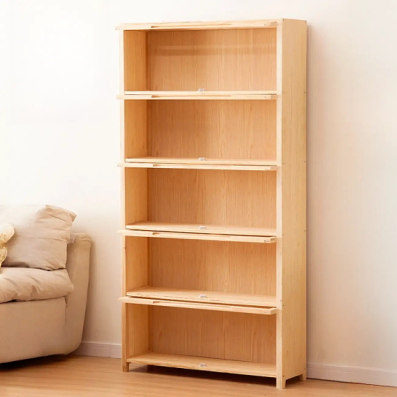 Bibliothèque/étagère ouverte à 5 niveaux en bois massif