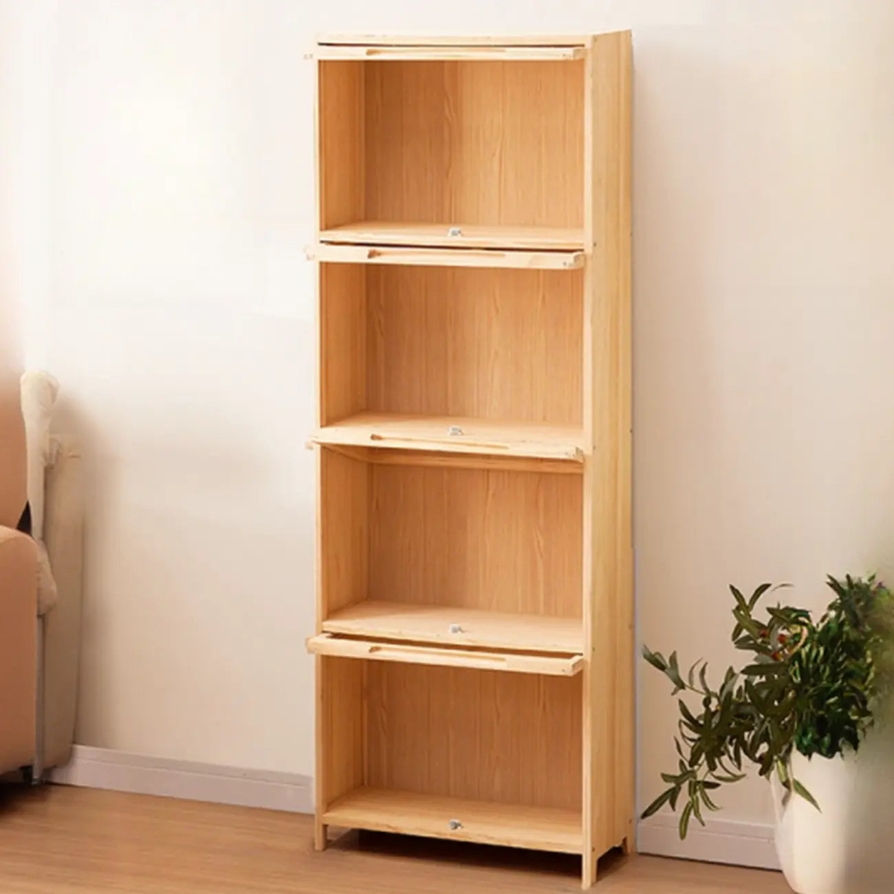 Bibliothèque/étagère ouverte à 5 niveaux en bois massif