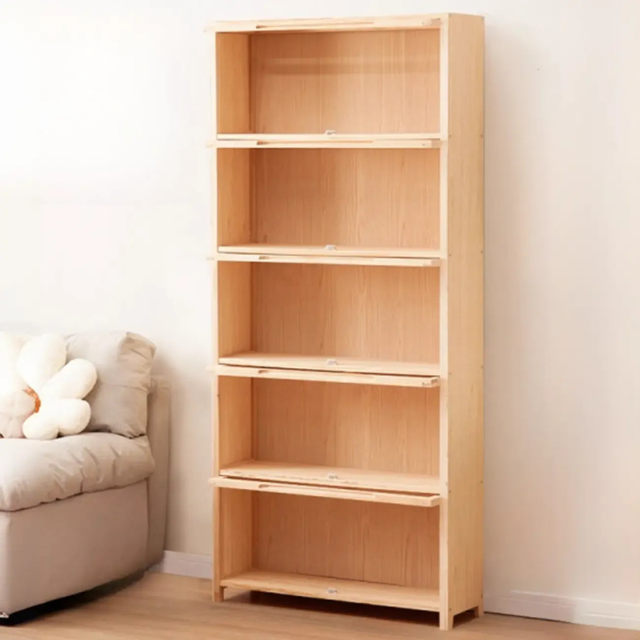 Bibliothèque/étagère ouverte à 5 niveaux en bois massif