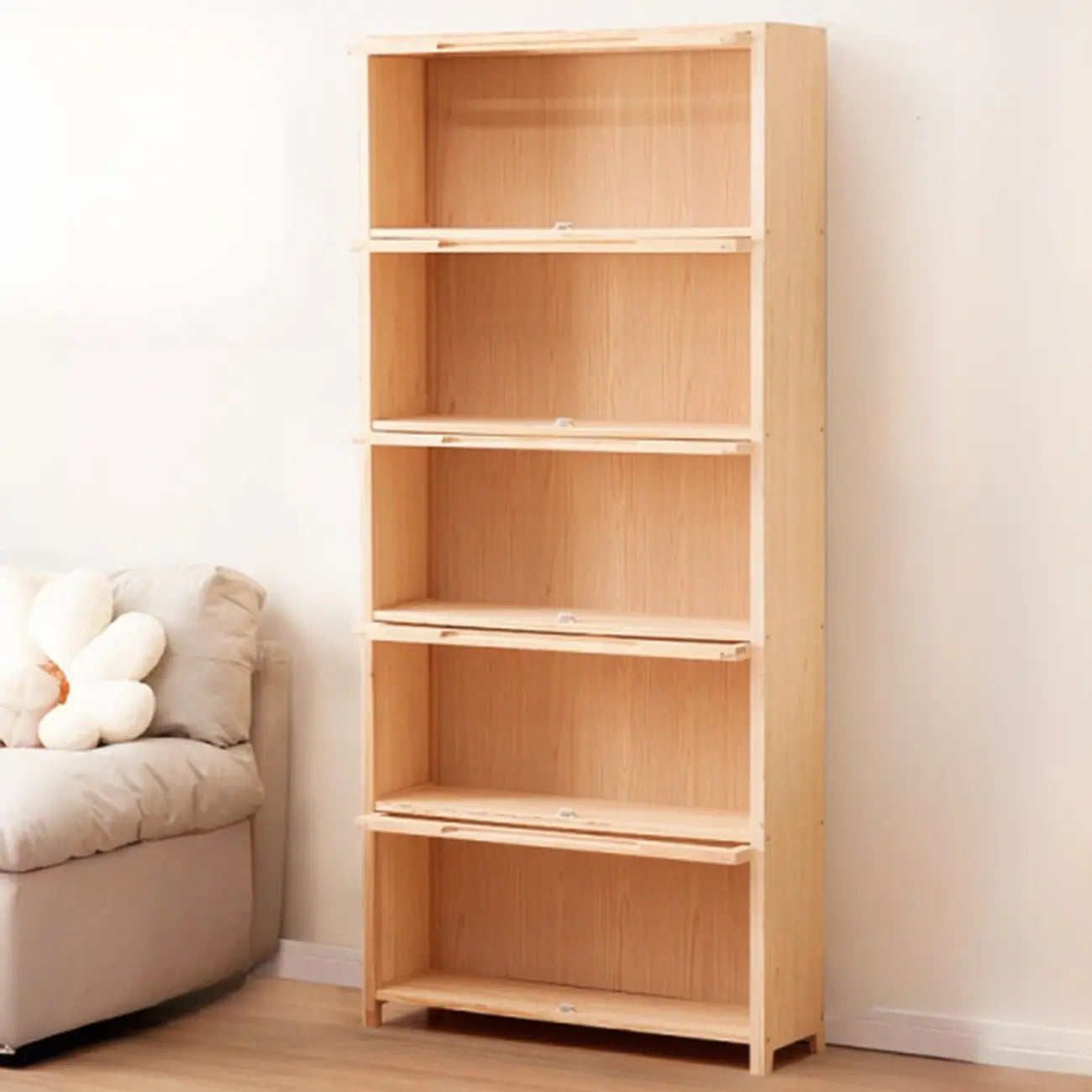 Bibliothèque/étagère ouverte à 5 niveaux en bois massif