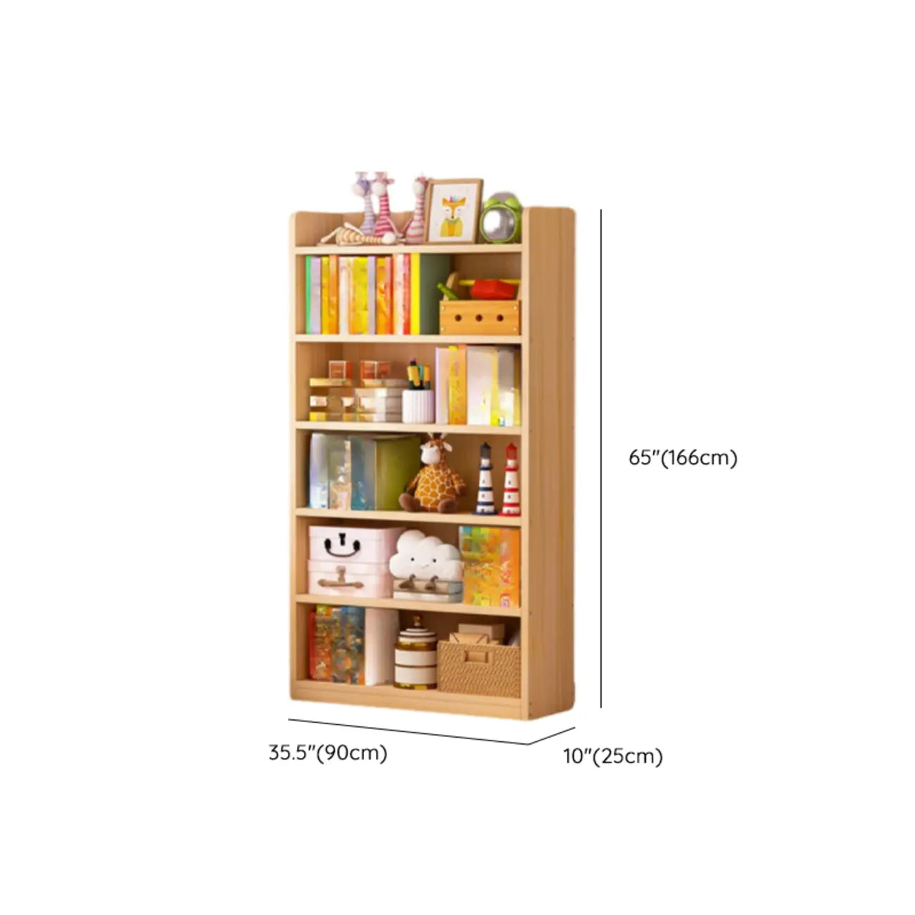 Bibliothèque/étagère ouverte à 5 niveaux en bois massif