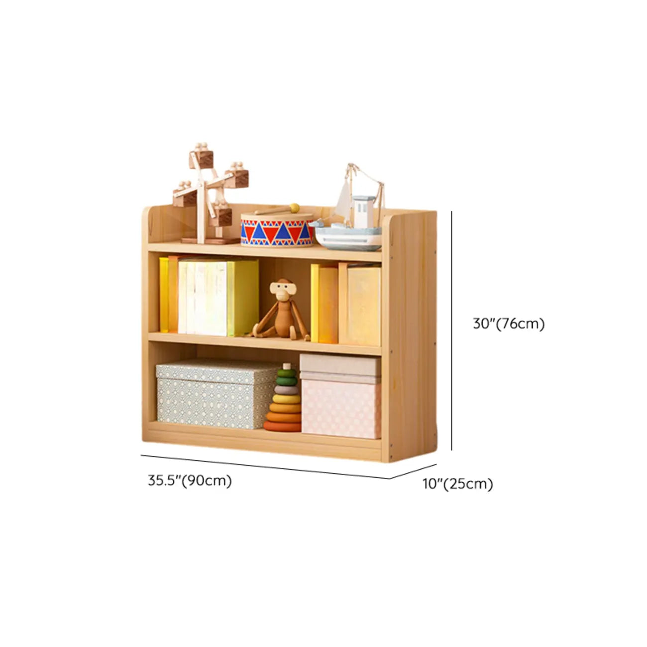 Bibliothèque/étagère ouverte à 5 niveaux en bois massif