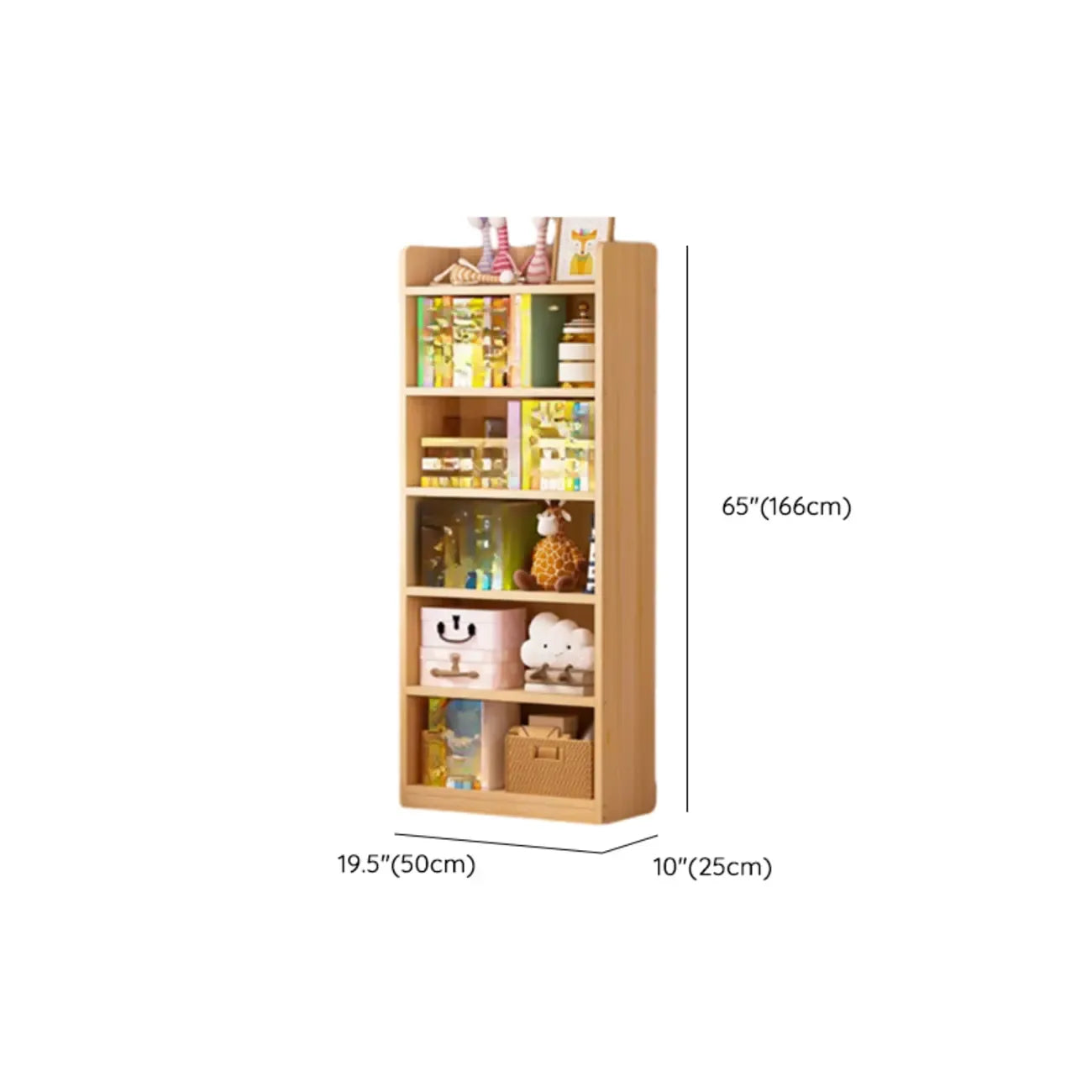 Bibliothèque/étagère ouverte à 5 niveaux en bois massif