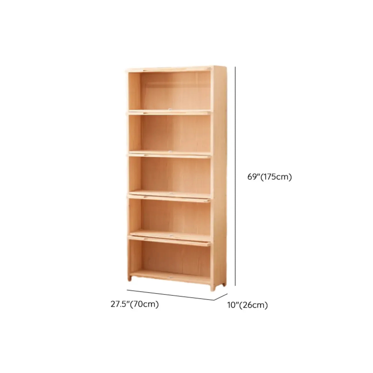 Bibliothèque/étagère ouverte à 5 niveaux en bois massif