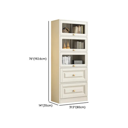 Bibliothèque standard blanche en bois avec portes