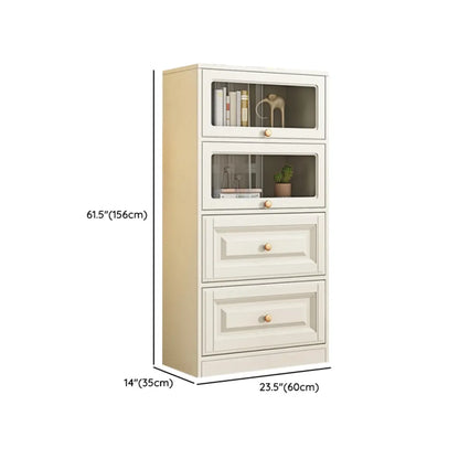 Bibliothèque standard blanche en bois avec portes