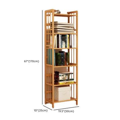 Bibliothèque verticale élégante en bambou naturel à dos ouvert