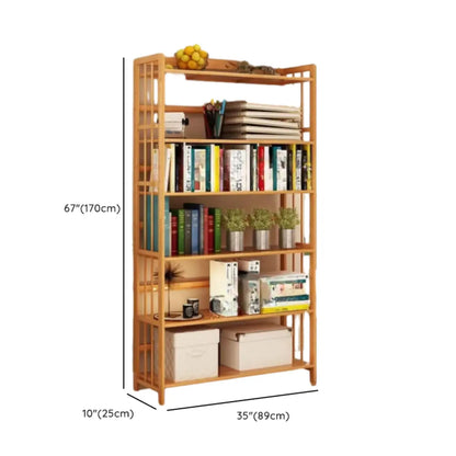 Bibliothèque verticale élégante en bambou naturel à dos ouvert