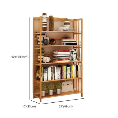 Bibliothèque verticale élégante en bambou naturel à dos ouvert