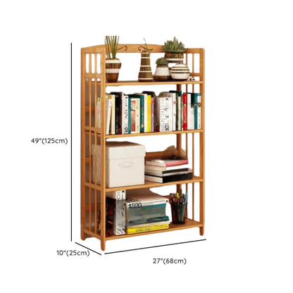 Bibliothèque verticale élégante en bambou naturel à dos ouvert