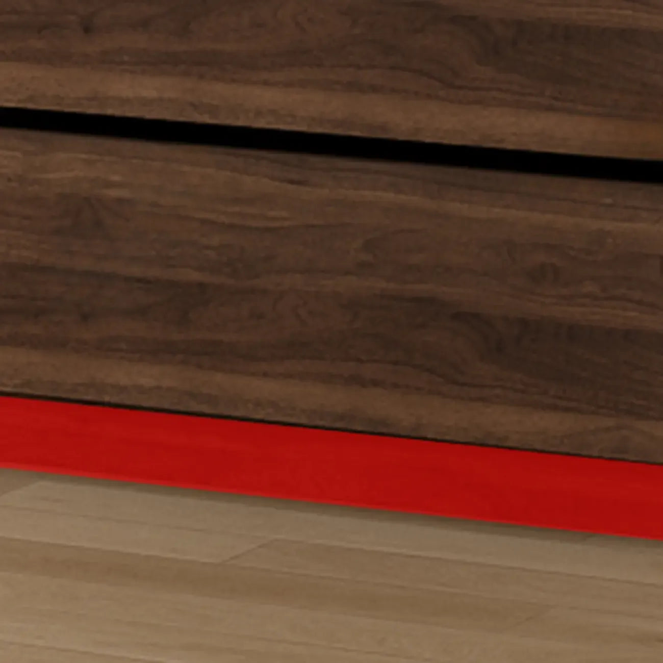 Bibliothèque moderne à 5 étagères en noyer avec porte vitrée