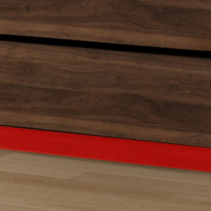 Bibliothèque moderne à 5 étagères en noyer avec porte vitrée