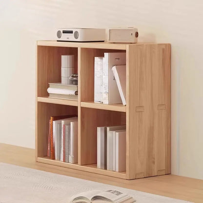 Étagère horizontale en bois naturel à 6 cubes
