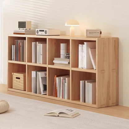 Étagère horizontale en bois naturel à 6 cubes