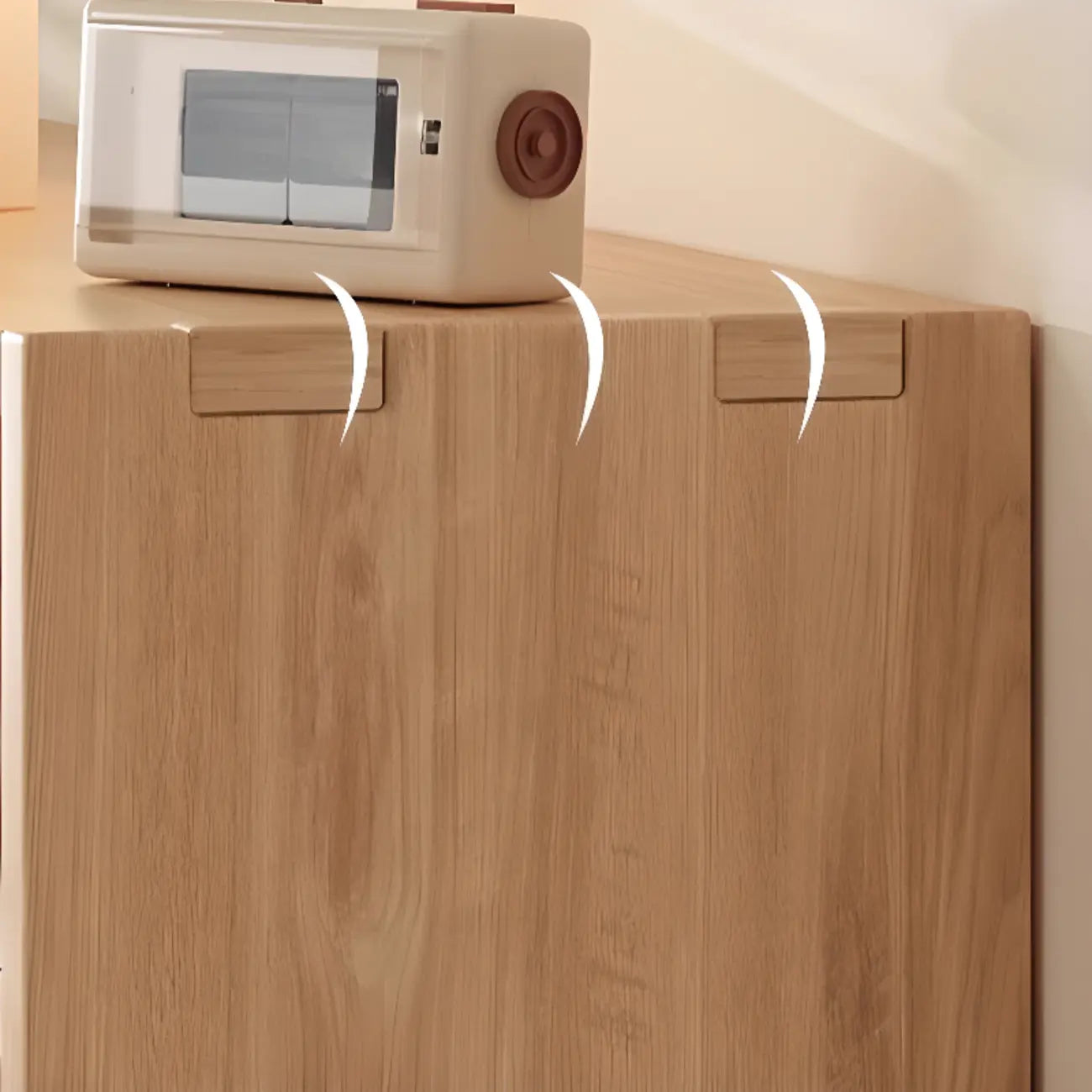 Étagère horizontale en bois naturel à 6 cubes