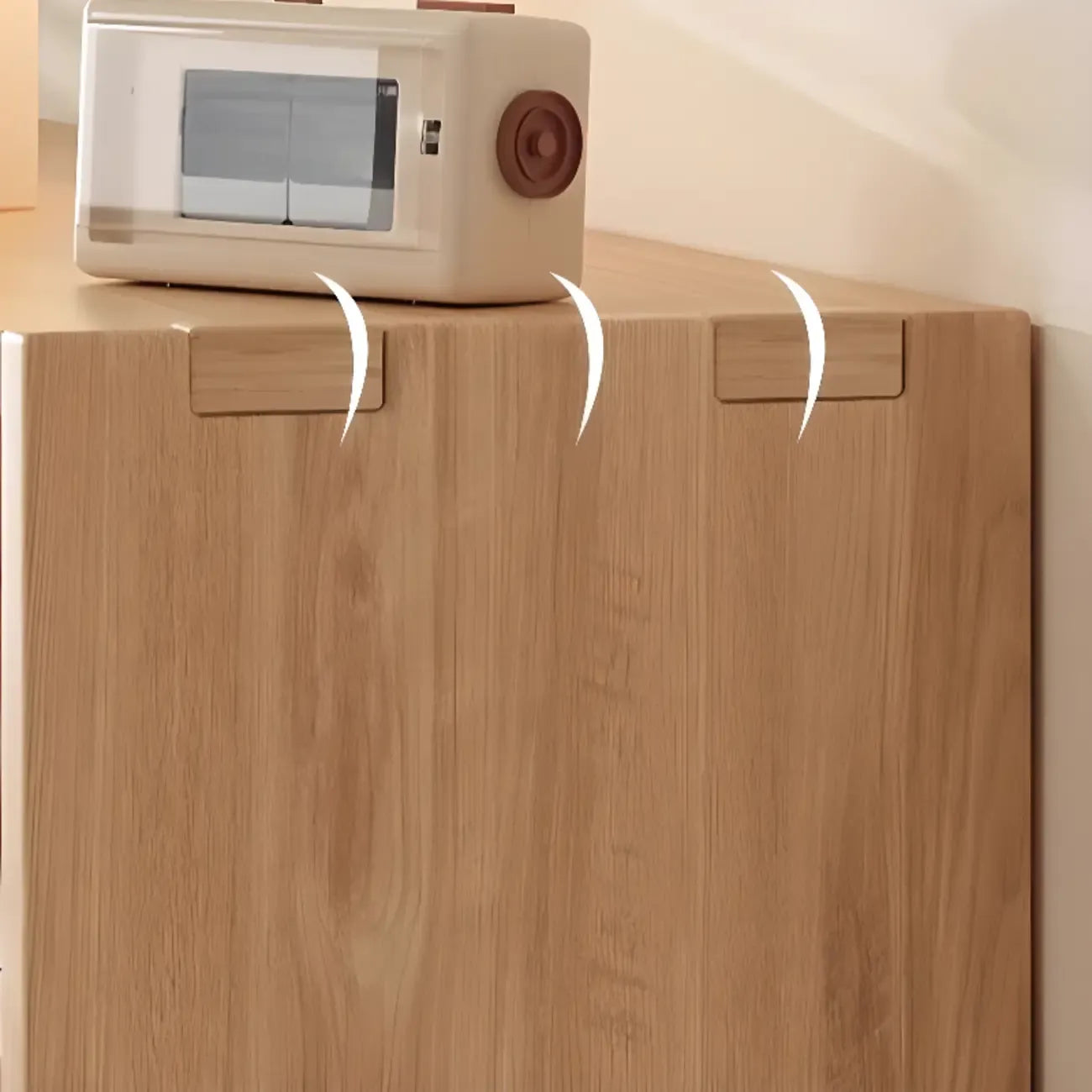 Étagère horizontale en bois naturel à 6 cubes