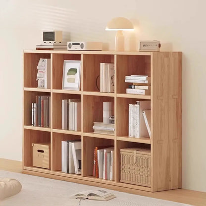 Étagère horizontale en bois naturel à 6 cubes