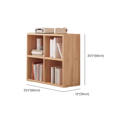 Étagère horizontale en bois naturel à 6 cubes