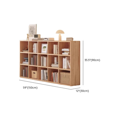 Étagère horizontale en bois naturel à 6 cubes