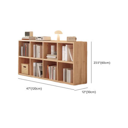 Étagère horizontale en bois naturel à 6 cubes