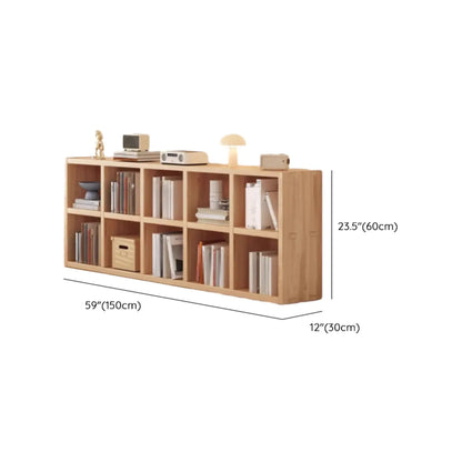 Étagère horizontale en bois naturel à 6 cubes