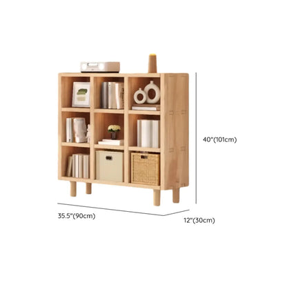 Étagère horizontale en bois naturel à 6 cubes