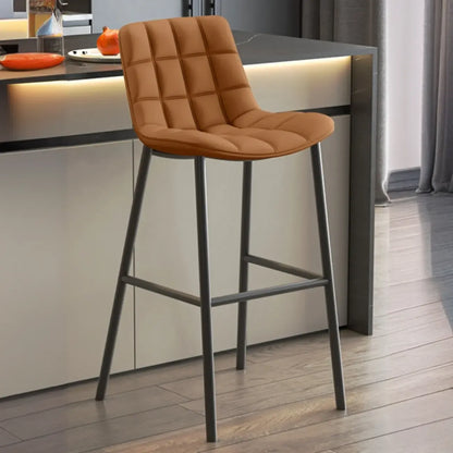 Tabourets de bar de comptoir modernes concaves en cuir à dossier bas
