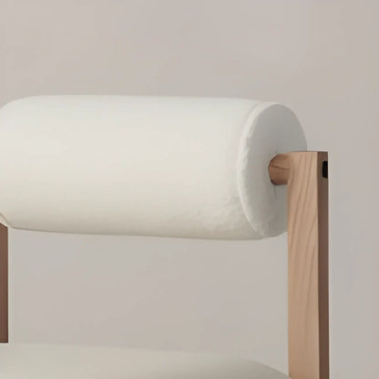 Tabourets de bar contemporains blancs rembourrés avec structure en bois