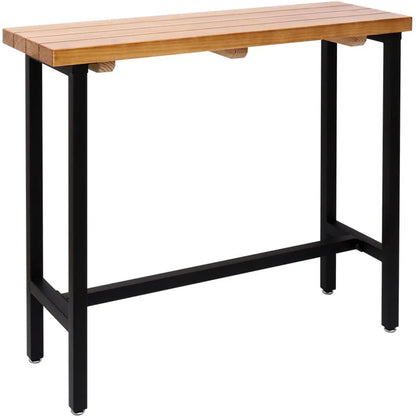 Tables de bar à tréteaux en bois et fer naturel de style campagnard français