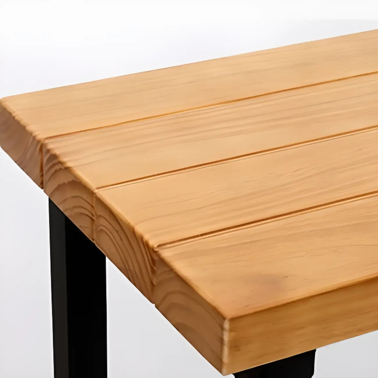 Tables de bar à tréteaux en bois et fer naturel de style campagnard français