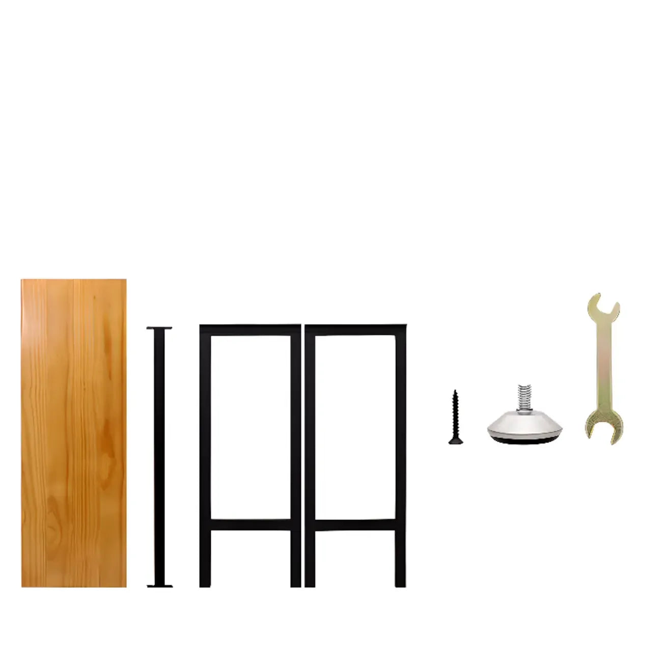 Tables de bar à tréteaux en bois et fer naturel de style campagnard français