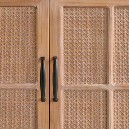 Bibliothèque rustique en bois multicolore avec tiroirs
