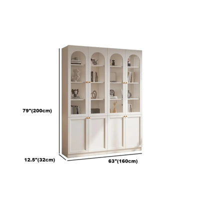 Bibliothèque moderne en bois de récupération avec portes vitrées