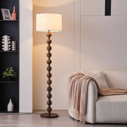 Lampadaire moderne à structure en bois, 63 pouces, à brancher, pour salon