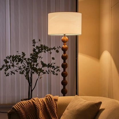 Lampadaire moderne à structure en bois, 63 pouces, à brancher, pour salon
