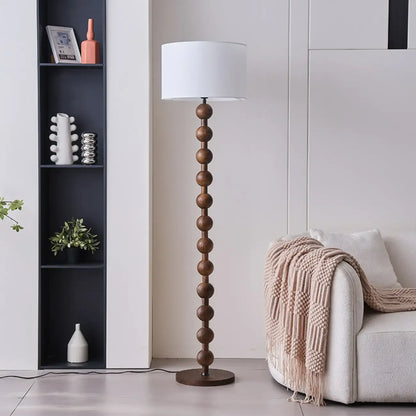 Lampadaire moderne à structure en bois, 63 pouces, à brancher, pour salon