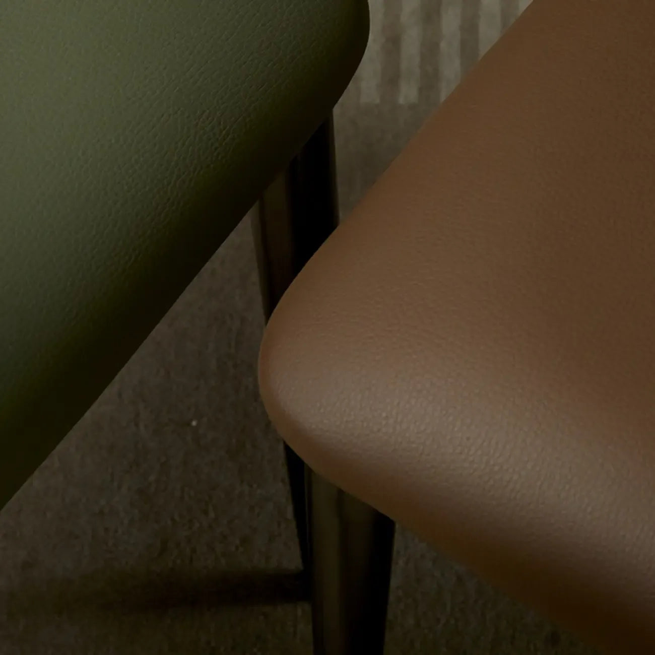 Chaises de salle à manger de style Mid-Century Modern, dossier incurvé, revêtement en similicuir