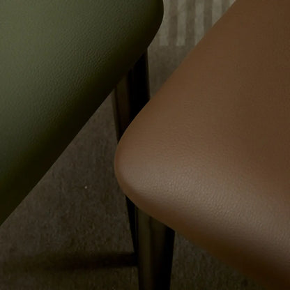 Chaises de salle à manger de style Mid-Century Modern, dossier incurvé, revêtement en similicuir