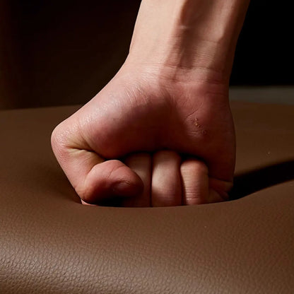 Chaises de salle à manger de style Mid-Century Modern, dossier incurvé, revêtement en similicuir