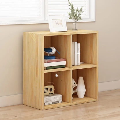 Bibliothèque basse minimaliste en bois blanc/finition naturelle
