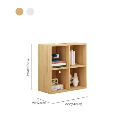 Bibliothèque basse minimaliste en bois blanc/finition naturelle