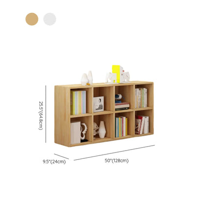 Bibliothèque basse minimaliste en bois blanc/finition naturelle